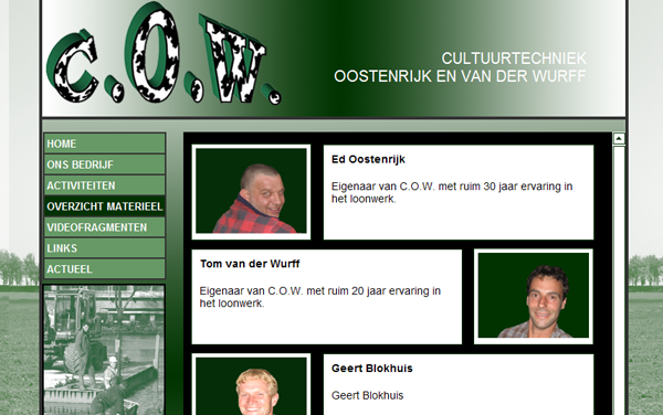 www.cowcultuurtechniek.nl - vorige websiteversie