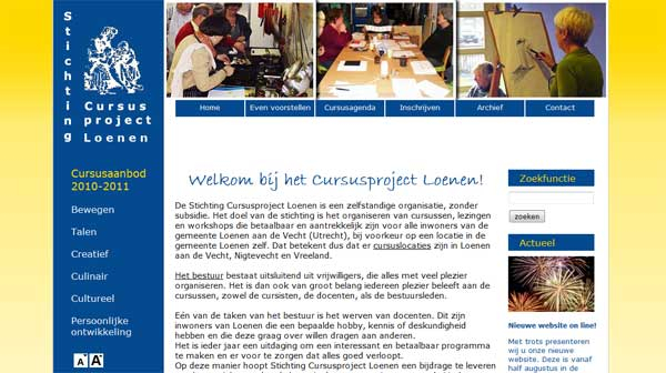 www.cursusprojectloenen.nl - vorige websiteversie - offline