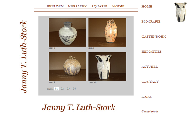 www.jannysart.nl - vorige website versie1