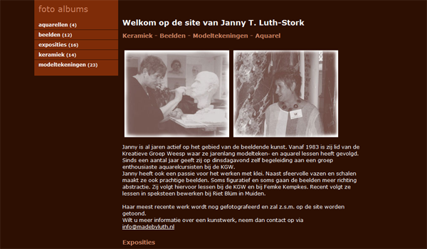 www.jannysart.nl - vorige website versie2